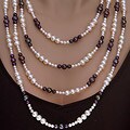 White and Black Pattern Freshwater Pearl Necklace