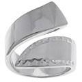 Sterling Silver Diamond Cut Wrap Around Ring