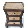 Shaped Acacia & Rattan Zumi End Table (Thailand)