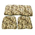 Palm Bay Latte 3-Piece Wicker Settee Cushion Set