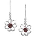 10k Garnet Diamond January Birth Stone Earrings