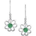 10k Emerald Diamond May Birth Stone Earrings