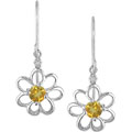 10k White Gold Citrine November Birthstone Earrings