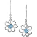 10k Blue Topaz Diamond December Earrings