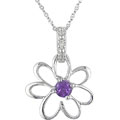 10k Amethyst Diamond February Birth Stone Pendant