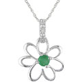 10k Emerald Diamond May Birth Stone Pendant