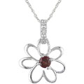 10k Garnet Diamond January Birth Stone Pendant