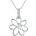 10k Opal Diamond October Birth Stone Pendant