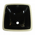 Vitreous China Black Undermount Lavatory Sink