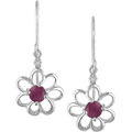 10k Ruby Diamond July Birth Stone Earrings