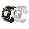 Geneva Platinum Silver Bangle Watch