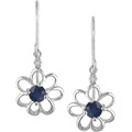 10k Sapphire Diamond September Birth Stone Earrings