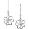 10k White Sapphire Diamond April Birth Stone Earrings