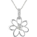 10k White Sapphire Diamond April Birth Stone Necklace