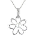 10k Cultured Pearl Diamond June Birth Stone Necklace