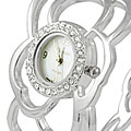 Geneva Platinum Wide Bangle Fashion Watch