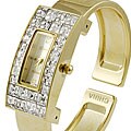 Geneva Platinum Jeweled Gold Bangle Watch