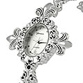 Geneva Platinum Fleur de Lys Cross Watch
