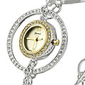 Geneva Platinum Key Toggle Jeweled Bracelet Watch