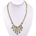 Silver and Green Peridot Necklace