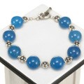 Sky Blue Agate Silver Accent Bracelet