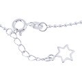 Sterling Silver Bead Chain and Flower Anklet