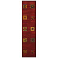 Hand-tufted Misra Gabbeh Red Wool Runner Rug (2'6 x 8')