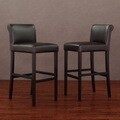 Cosmopolitan Dark Brown Leather Barstools (Set of 2)