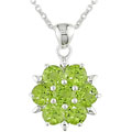 Sterling Silver Peridot Flower Necklace