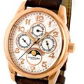 Stuhrling Original Men's Aviator Calendar Rose Goldtone Watch