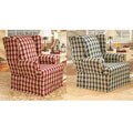 Brighton Check Washable Wing Chair Slipcover