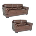 Remy Chestnut Brown Leather Sofa and Loveseat