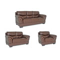 Remy Chestnut Brown Leather Sofa, Loveseat & Chair