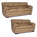 Dalton Tan Leather Sofa and Loveseat