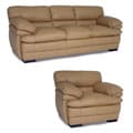 Dalton Tan Leather Sofa and Chair