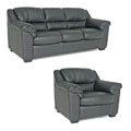 Johnathan Black Leather Sofa and Chair