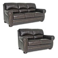 Benjamin Brown Leather Sofa and Loveseat