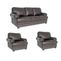Spencer Leather Sofa and Two Chairs