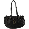 Christian Dior Leather Quilted Cannage Drawstring Satchel