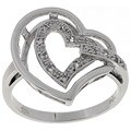 Sterling Silver Double Open CZ Heart Ring