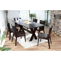 Bowery X-Leg Dining Table and 6 Chairs