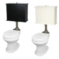 Innovations Raised Wood Tank Toilet with Satin Nickel Trim