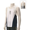 Nordic Track Men's White/ Navy Micro Run Tank Top