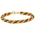18k Yellow Gold Coral Onyx Bead Rope Bracelet