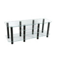 60-inch Dynasty Clear Black TV Stand