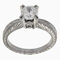 Tacori Platinum Engraved Solitaire Ring