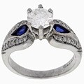 Tacori Platinum 1/4ct TDW Diamond CZ Sapphire Engagement Ring