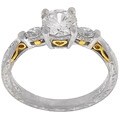 Tacori Platinum 1/8ct Diamond CZ Engraved Engagement Ring