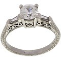 Tacori Platinum 1/5ct Diamond CZ Engraved Engagement Ring