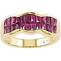 18k Yellow Gold Baguette Ruby Ring
